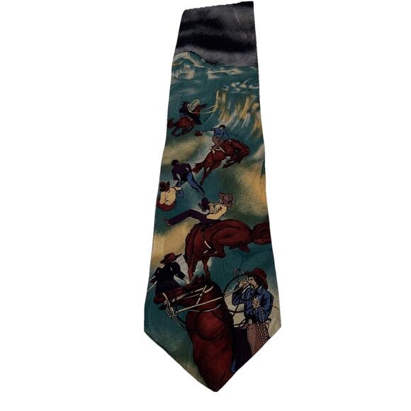 Nature’s Museum Collection Cowboy Theme Neck Tie Rockabilly Western - Picture 3 of 9